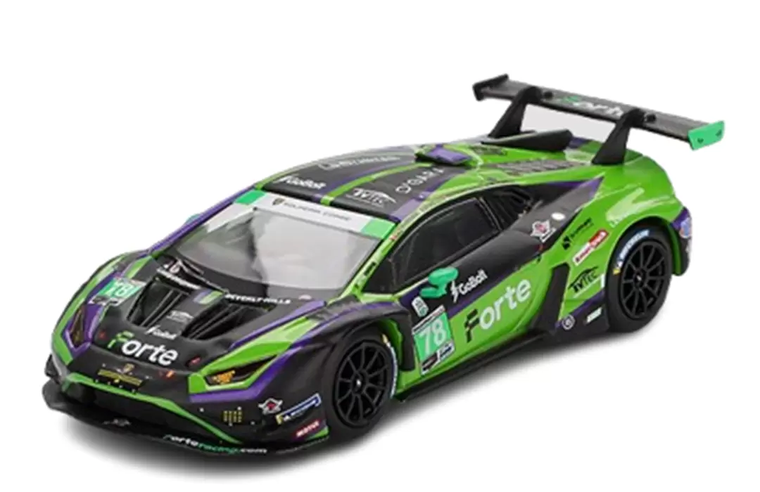 Foto da miniatura Mini GT Lamborghini Huracán GT3 EVO2 #78 Racing 2024 na cor Verde
