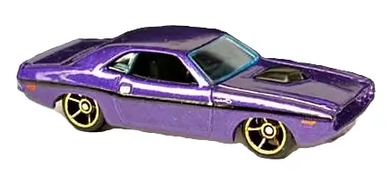 Foto da miniatura Hot Wheels 70 Dodge Challenger HEMI na cor Roxo