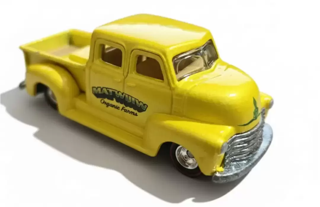 Foto da miniatura Hot Wheels 50s Chevy Truck na cor Amarelo