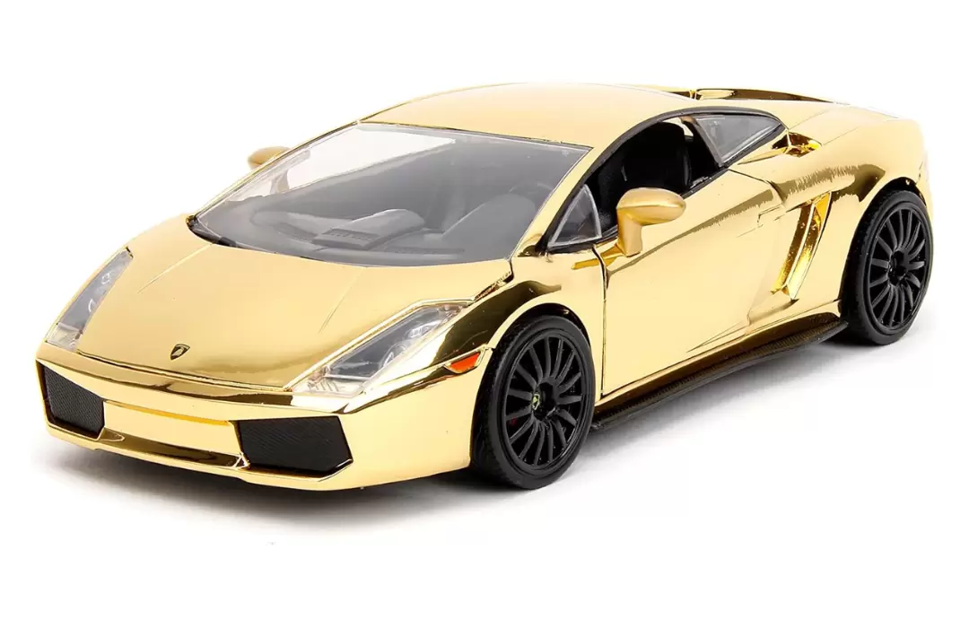Foto da miniatura Jada Toys Lamborghini Gallardo Gold Chrome na cor Dourado
