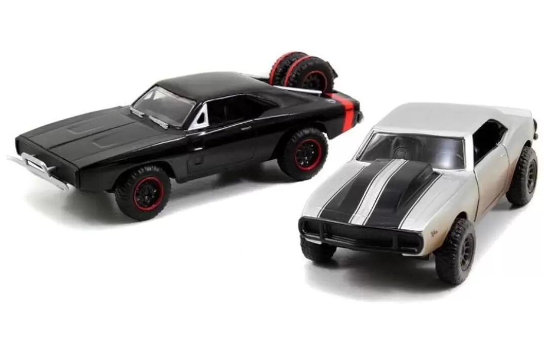 Foto da miniatura Jada Toys Dodge Charger 1970 +  Chevrolet Camaro 1967 na cor Preto