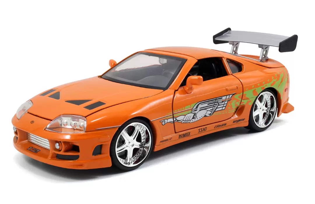 Foto da miniatura Jada Toys Brian's Toyota Supra 1995 na cor Laranja