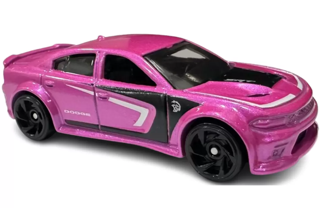 Foto da miniatura Hot Wheels 20 Dodge Charger Hellcat na cor Rosa