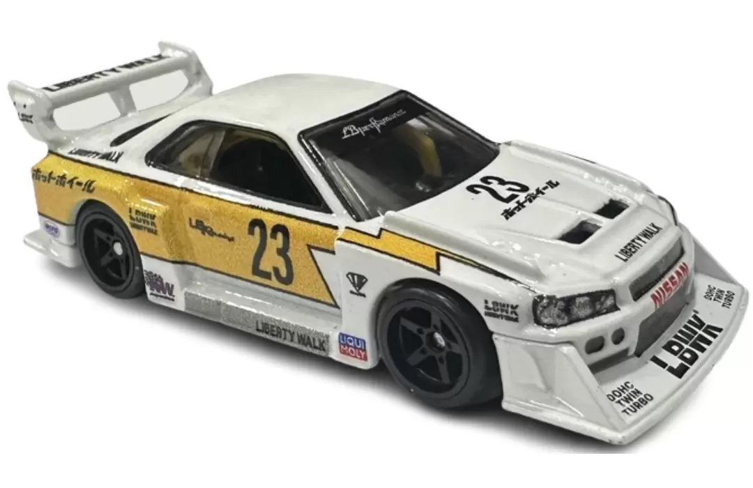 Foto da miniatura Hot Wheels LB-ER34 Super Silhouette Nissan Skyline na cor Branco