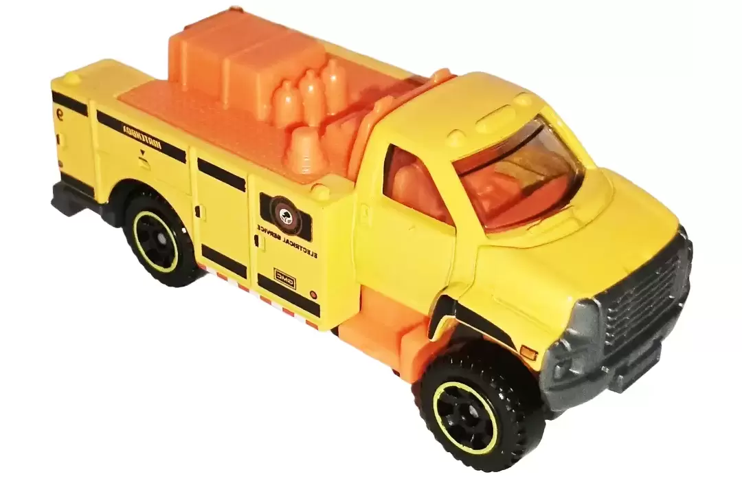 Foto da miniatura Matchbox GMC 3500 Utility Truck na cor Amarelo