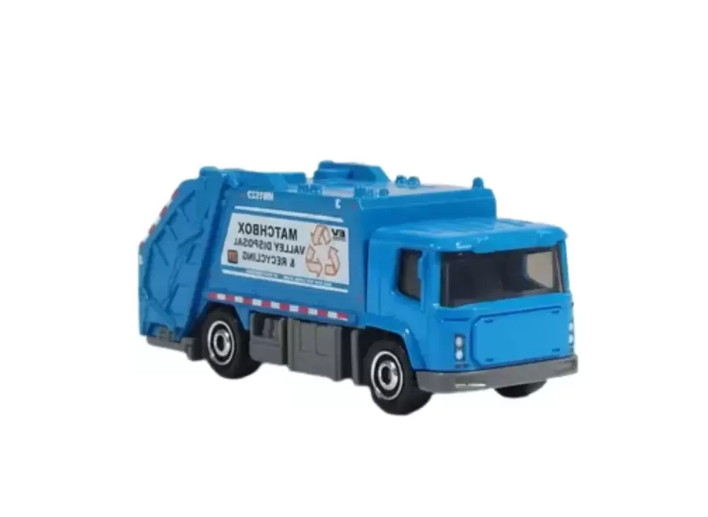 Foto da miniatura Matchbox MBX EV Trash Truck na cor Azul