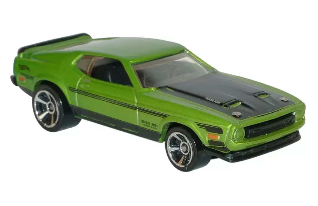 Foto da miniatura Hot Wheels 71 Mustang Mach 1 na cor Verde