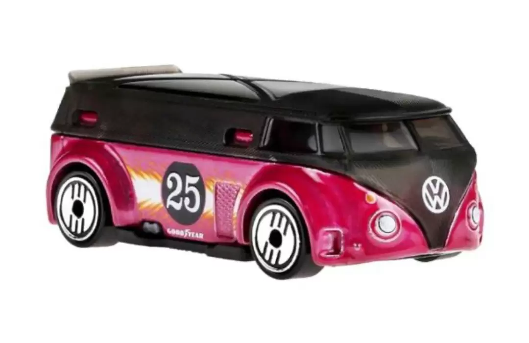 Foto da miniatura Hot Wheels Volkswagen T1-GTR na cor Rosa