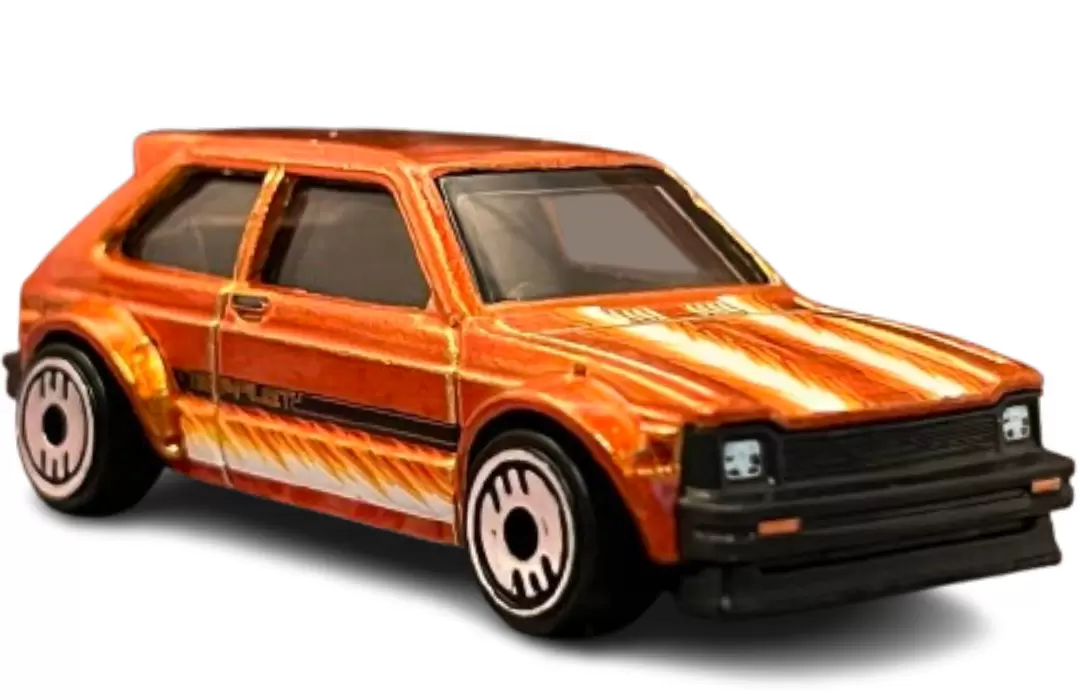 Foto da miniatura Hot Wheels 81 Toyota Starlet KP61 na cor Laranja
