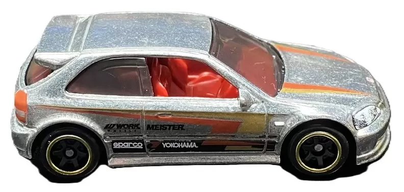 Foto da miniatura Hot Wheels 99 Honda Civic Type R na cor ZAMAC