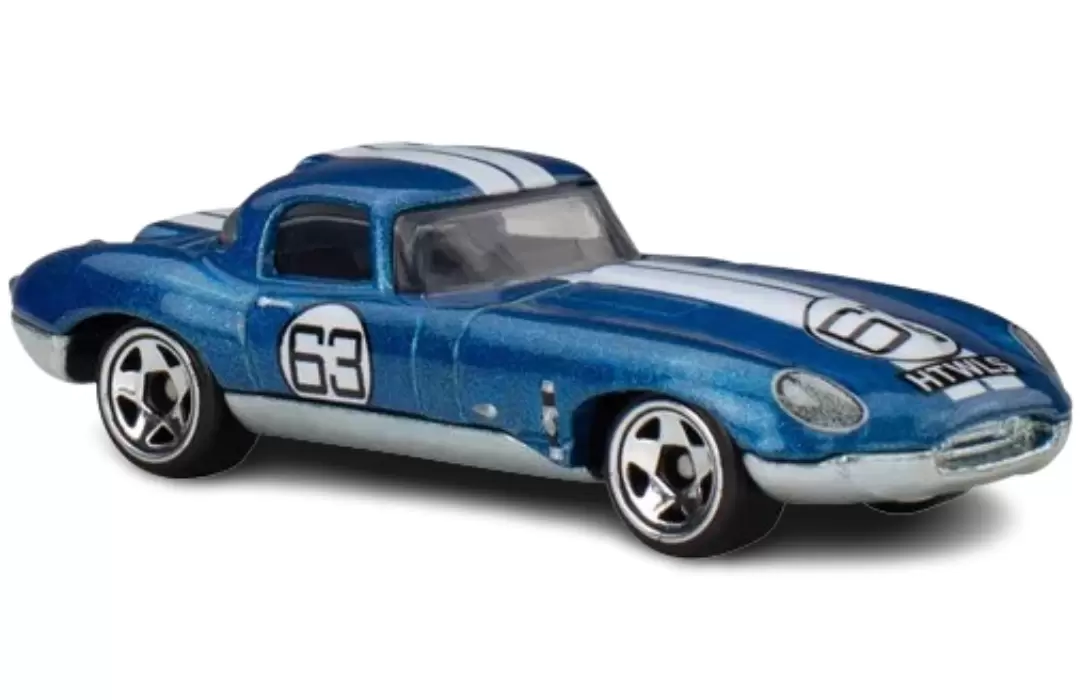 Foto da miniatura Hot Wheels Jaguar Lightweight E-Type na cor Azul