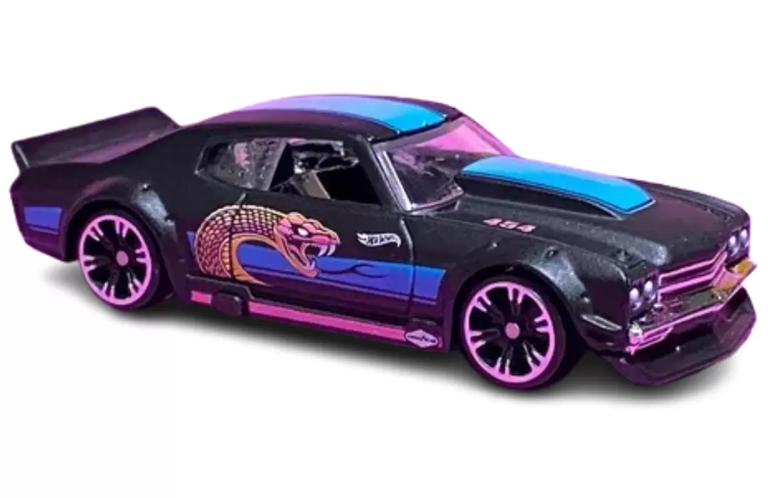 Foto da miniatura Hot Wheels 70 Chevy Chevelle SS na cor Preto