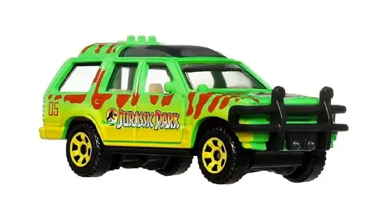 Foto da miniatura Matchbox 93 Ford Explorer Jurassic Park na cor Verde