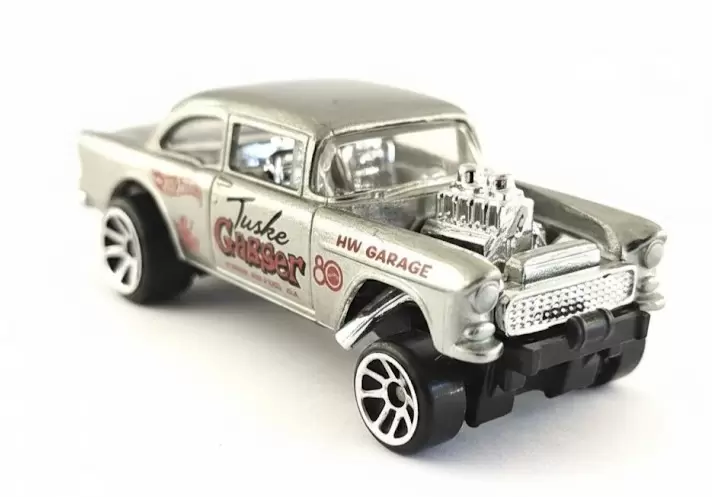 Foto da miniatura Hot Wheels 55 Chevy Bel Air Gasser na cor ZAMAC