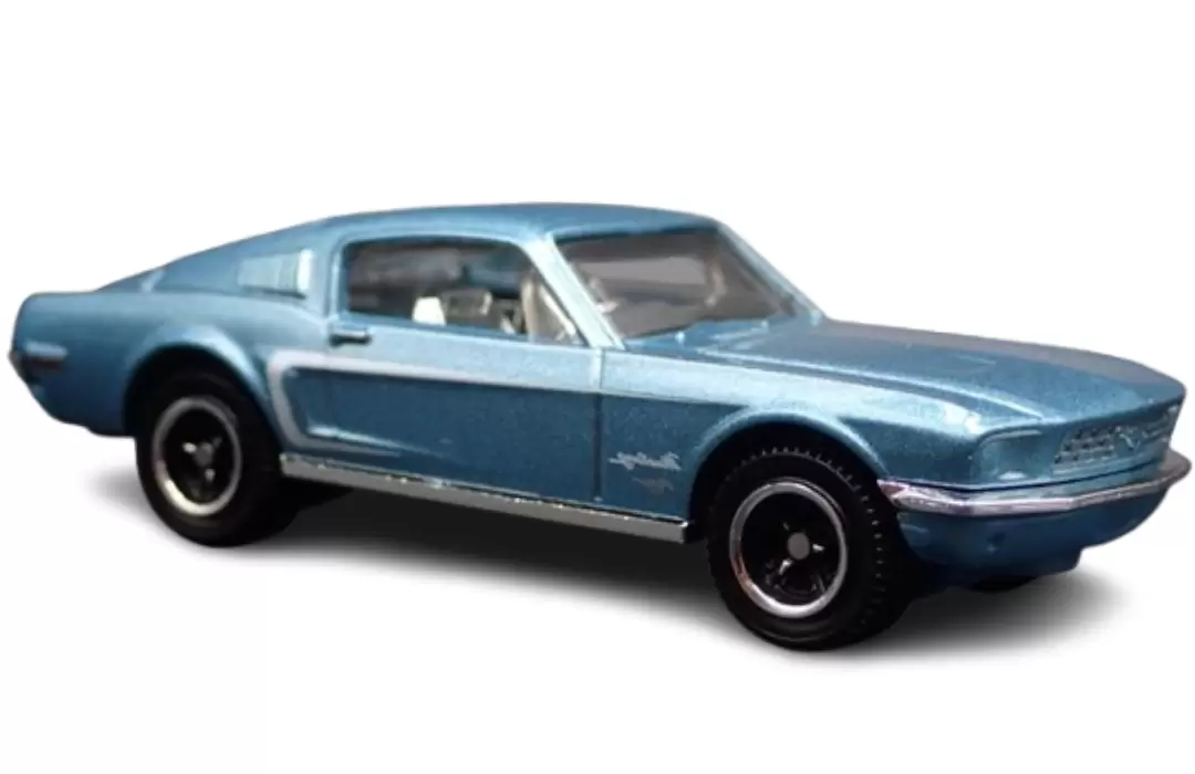 Foto da miniatura Matchbox 1968 Ford Mustang Fastback na cor Azul