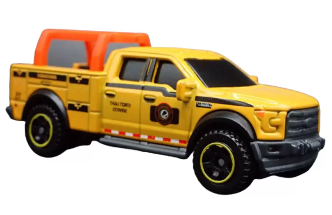 Foto da miniatura Matchbox 2015 Ford F150 Contractor Truck / Camion na cor Amarelo