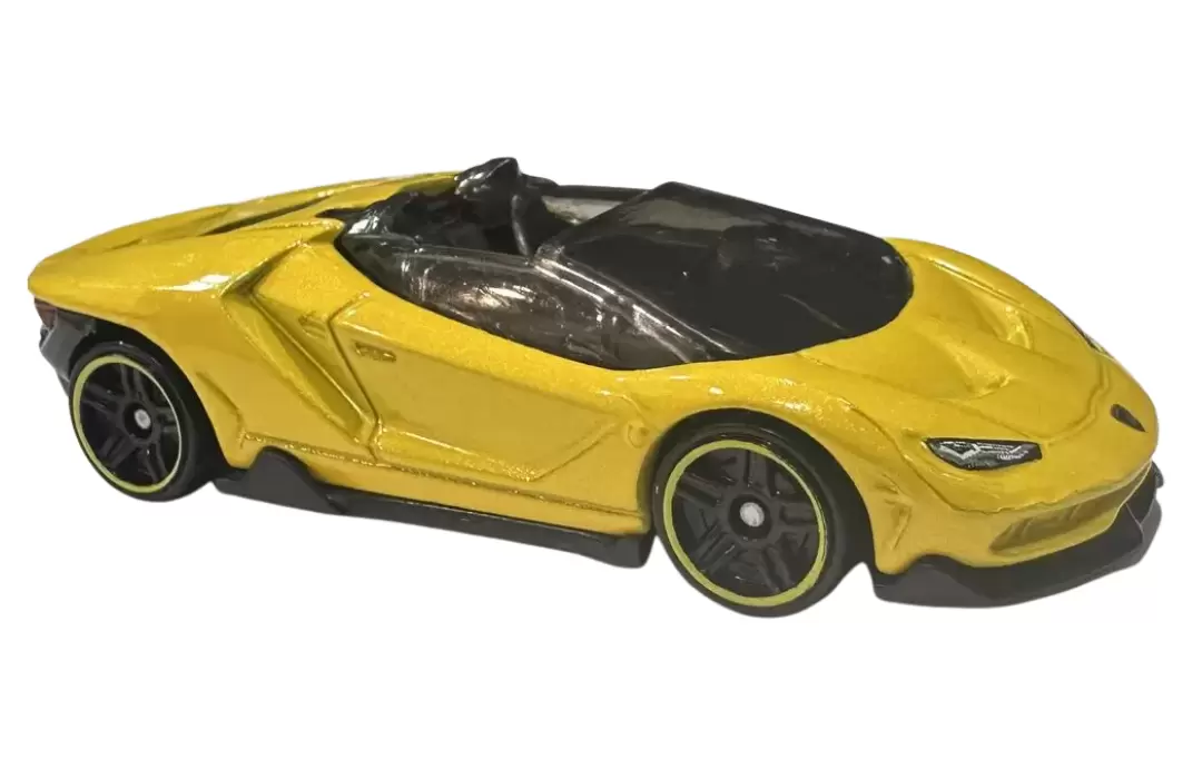 Foto da miniatura Hot Wheels 16 Lamborghini Centenario Roadster/Cabriolet Decapotable na cor Amarelo