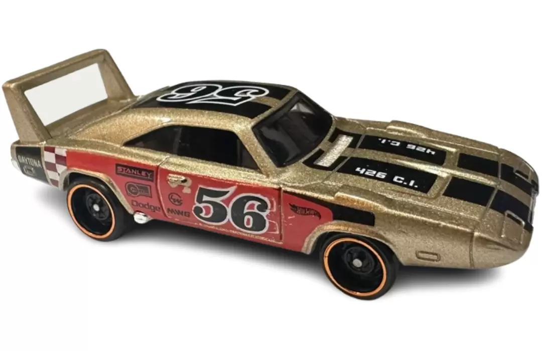 Foto da miniatura Hot Wheels 69 Dodge Charger Daytona na cor Dourado