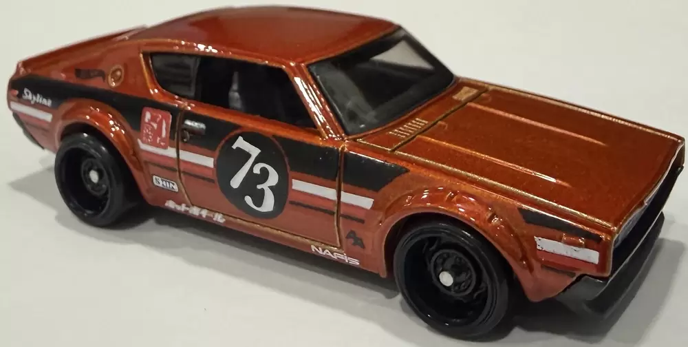 Foto da miniatura Hot Wheels Nissan Skyline 2000 GT-R na cor Laranja
