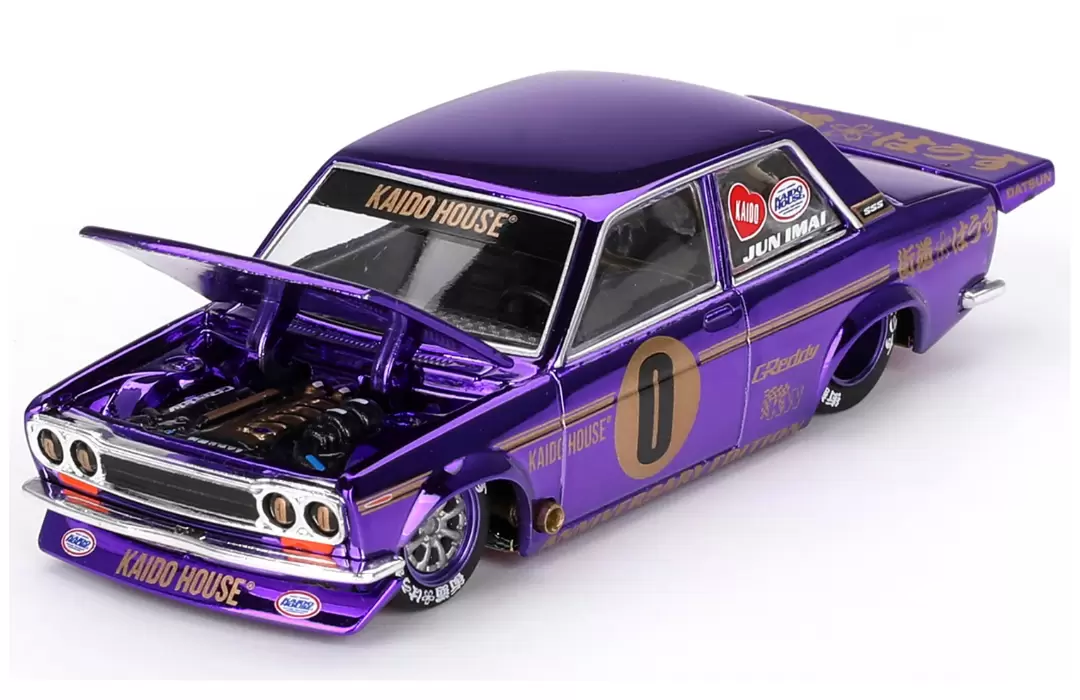 Foto da miniatura Kaido-House Datsun 510 Pro Street Anniversary Edition na cor Roxo