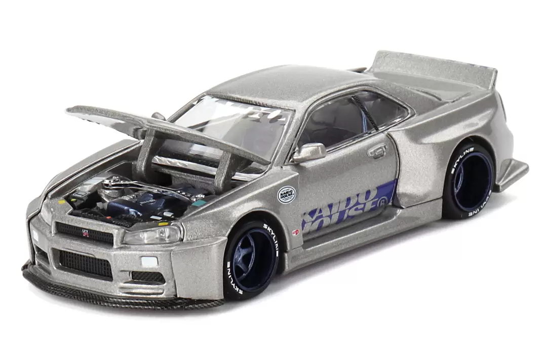 Foto da miniatura Kaido-House Nissan Skyline GT-R (R34) Kaido Works Shinjuku V1 na cor Prata