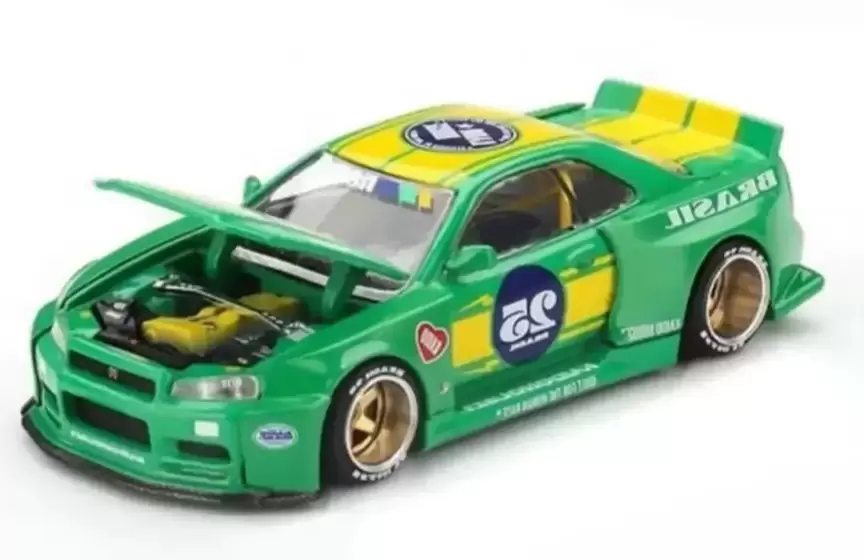 Foto da miniatura Kaido-House Nissan Skyline GT-R (R34) Kaido Racing 2025 Salão Diecast Exclusive na cor Verde
