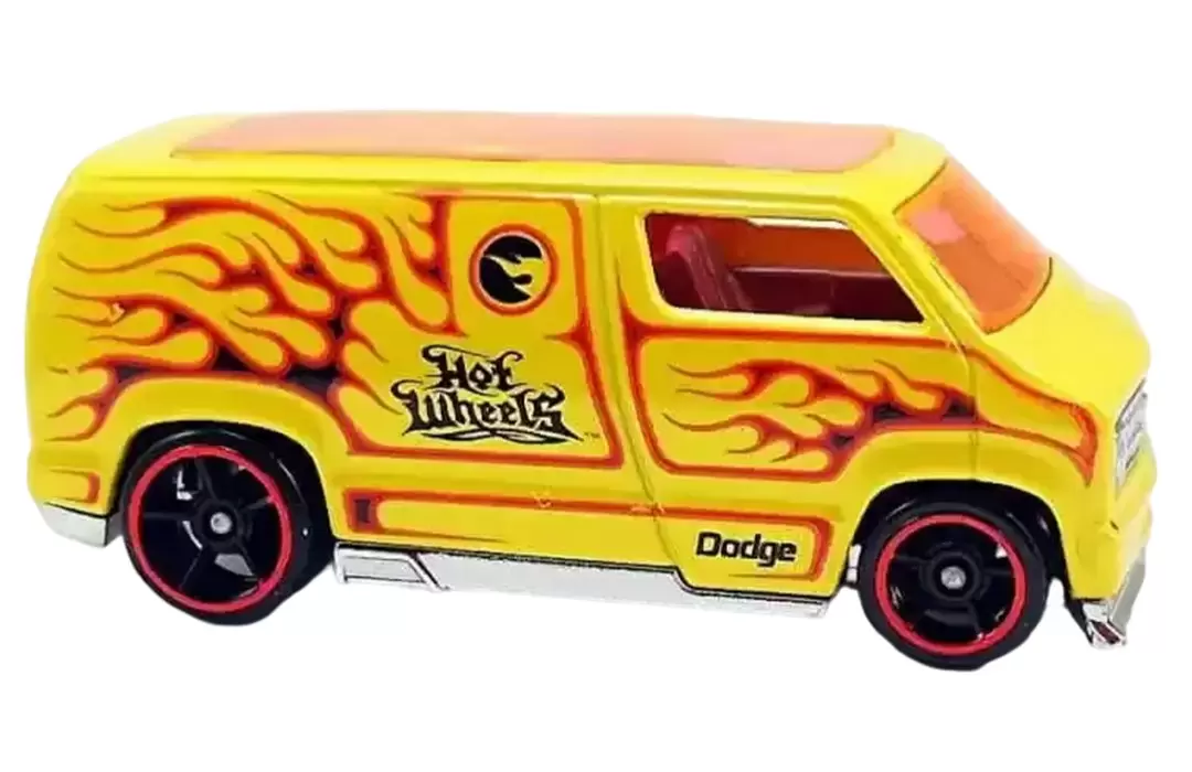Foto da miniatura Hot Wheels Custom '77 Dodge Van (TH) na cor Amarelo
