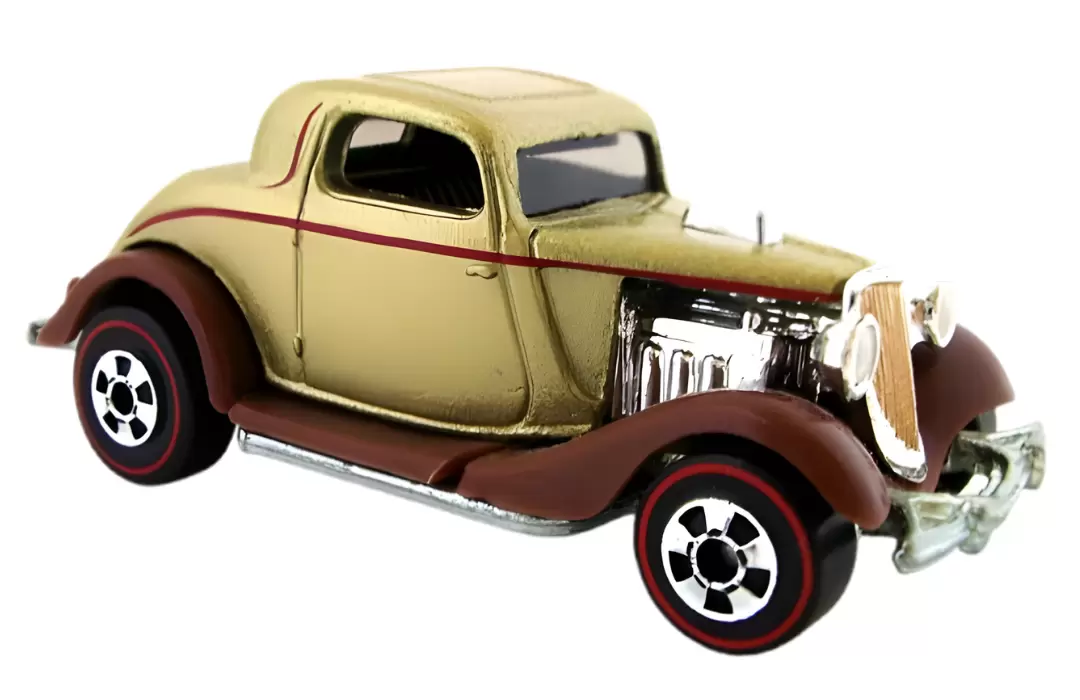 Foto da miniatura Hot Wheels 3-Window '34 na cor Dourado