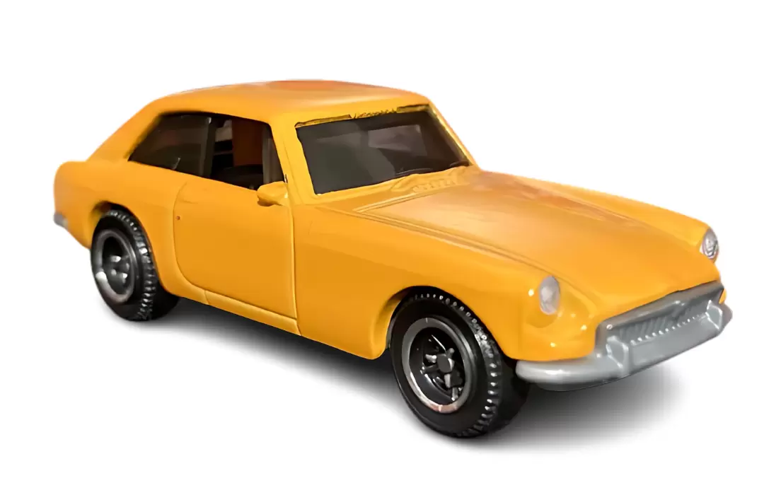 Foto da miniatura Matchbox 1971 MGB GT Coupe na cor Amarelo