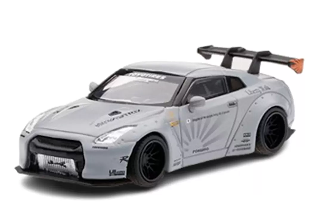 Foto da miniatura Mini GT Nissan GT-R (R35) Cinza Fosco LB★WORKS na cor Cinza