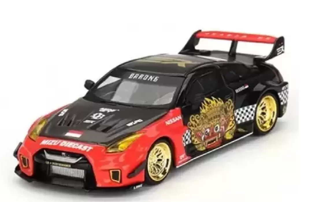 Foto da miniatura Mini GT Nissan 35GT-RR VER.1 BARONG MINI GT X MIZU DIECAST na cor Vermelho