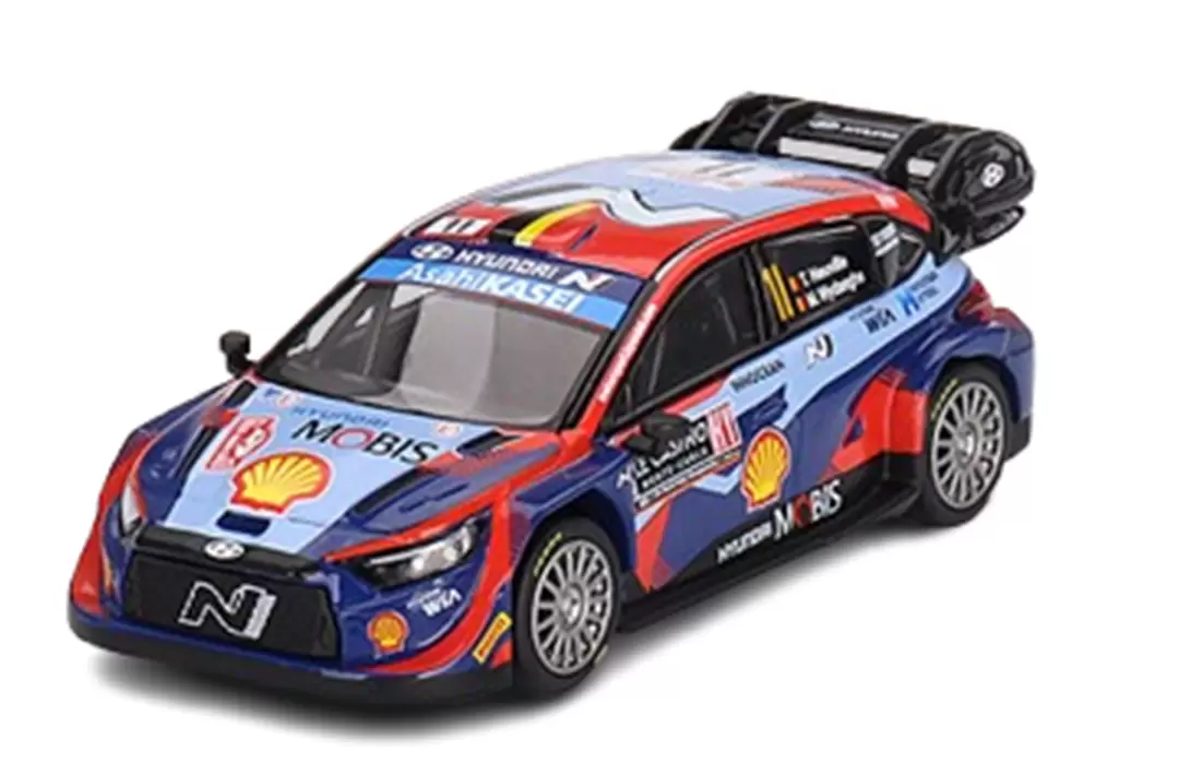 Foto da miniatura Mini GT Hyundai i20 N Rally1 Híbrido #11 2023 na cor Azul