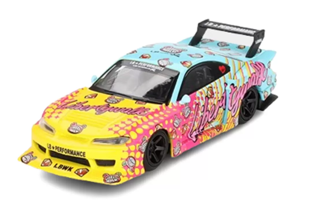 Foto da miniatura Mini GT Nissan SILVIA (S15) LB★WORKS Kuma na cor Azul