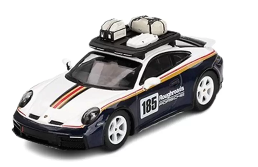 Foto da miniatura Mini GT Porsche 911 Rallye Dakar na cor Branco
