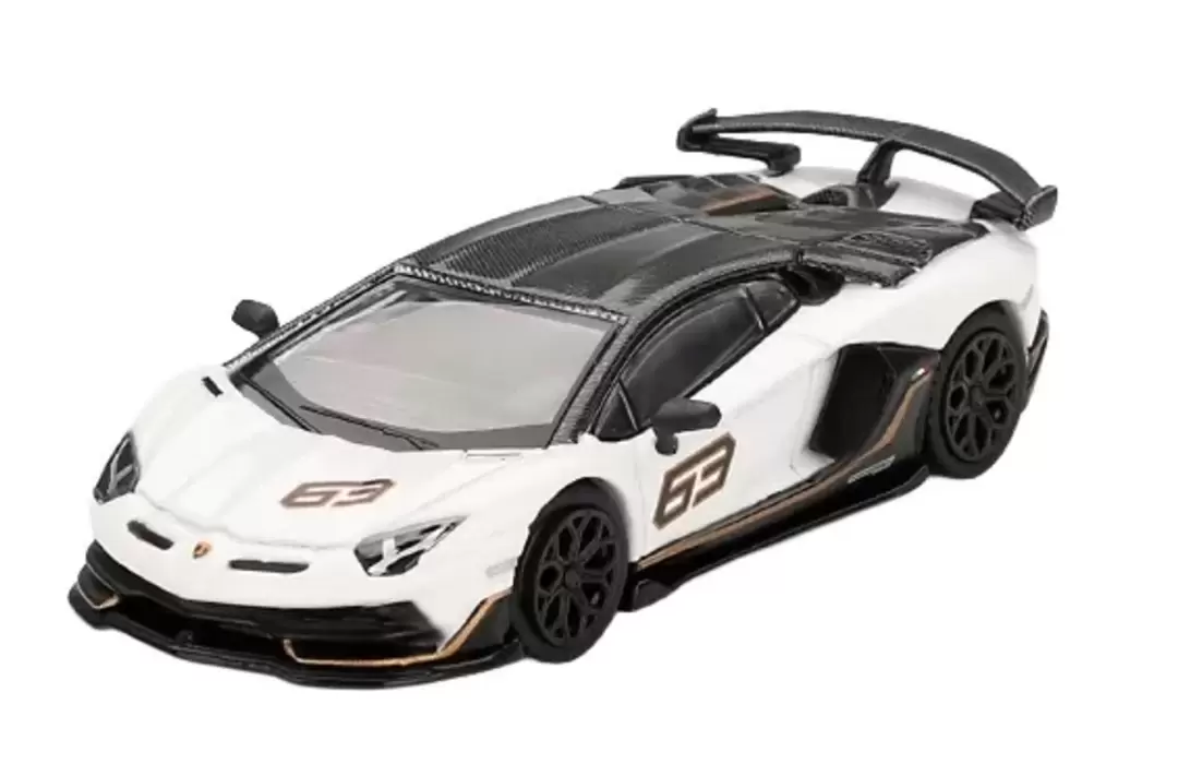 Foto da miniatura Mini GT Lamborghini Aventador SVJ 63 na cor Branco