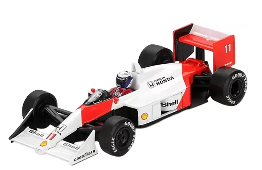 Foto da miniatura Mini GT McLaren MP4/4 #11 Alain Prost 1988 Japão na cor Branco
