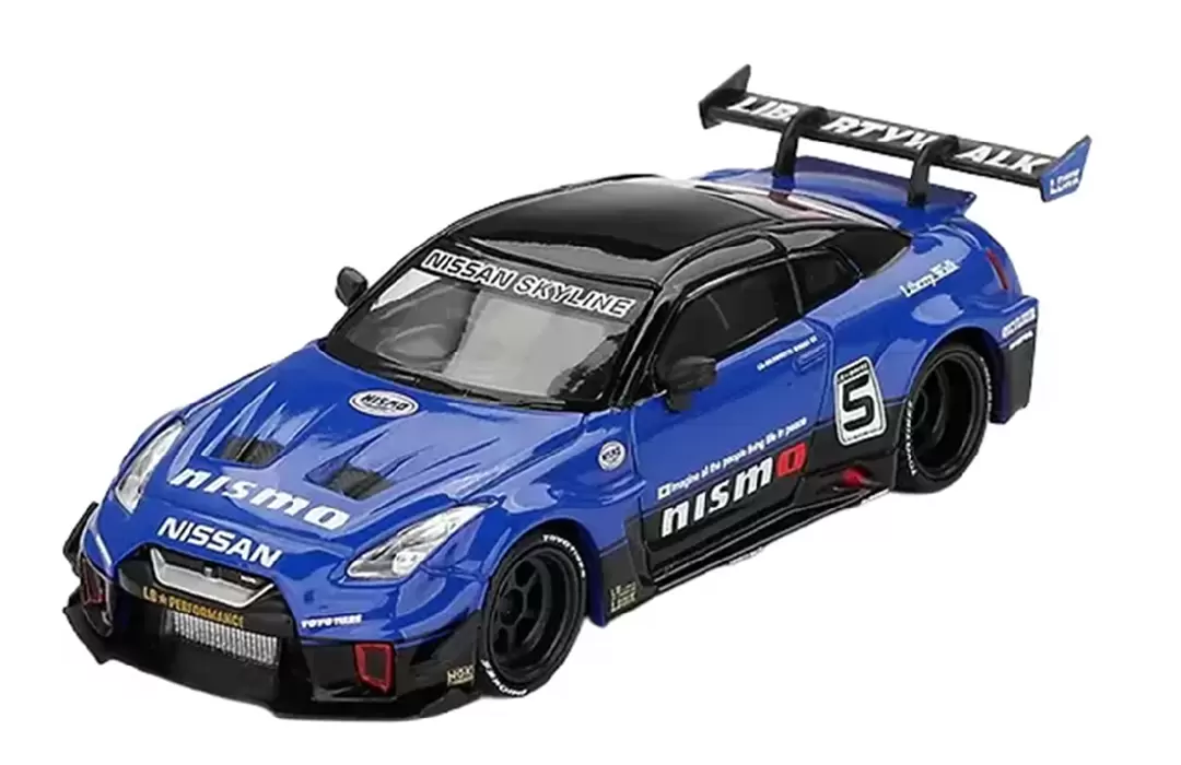 Foto da miniatura Mini GT NISSAN 35GT-RR LB★WORKS na cor Azul