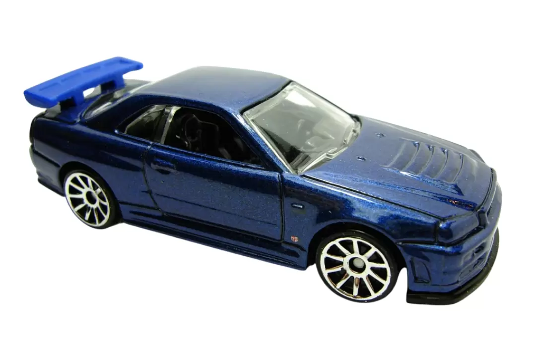 Foto da miniatura Hot Wheels Nissan Skyline GT-R (R34) na cor Azul