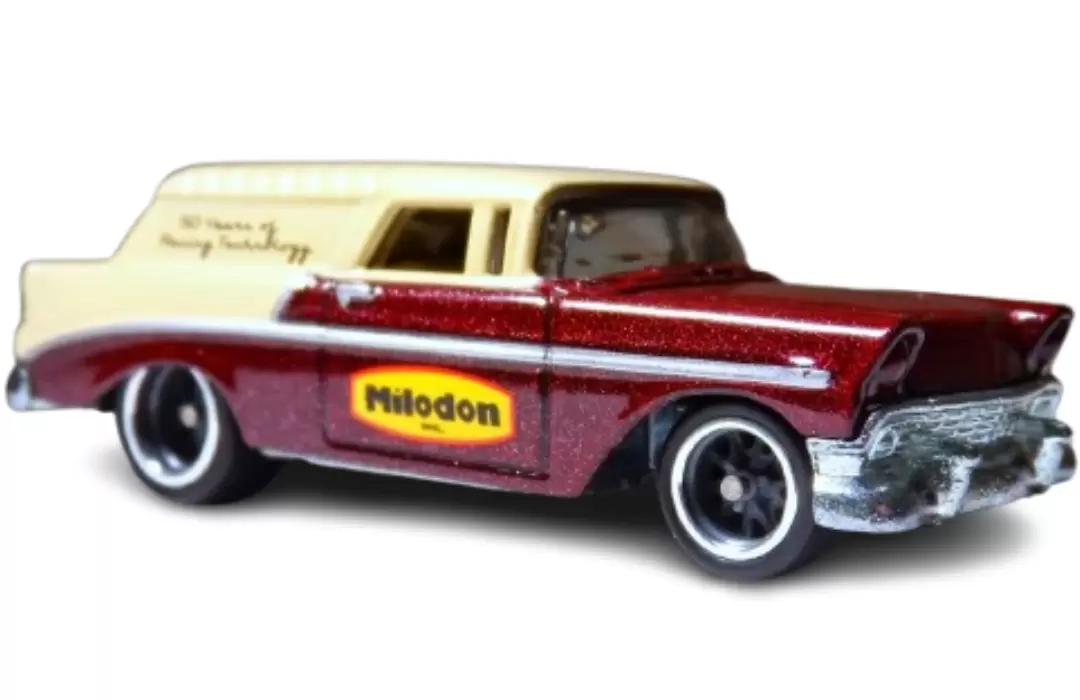 Foto da miniatura Hot Wheels 56 Chevy Nomad na cor Marrom