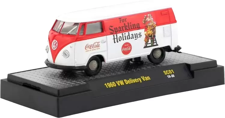 Foto da miniatura M2 Machines 1960 VW Delivery Van (Kombi Coca Cola) na cor Vermelho