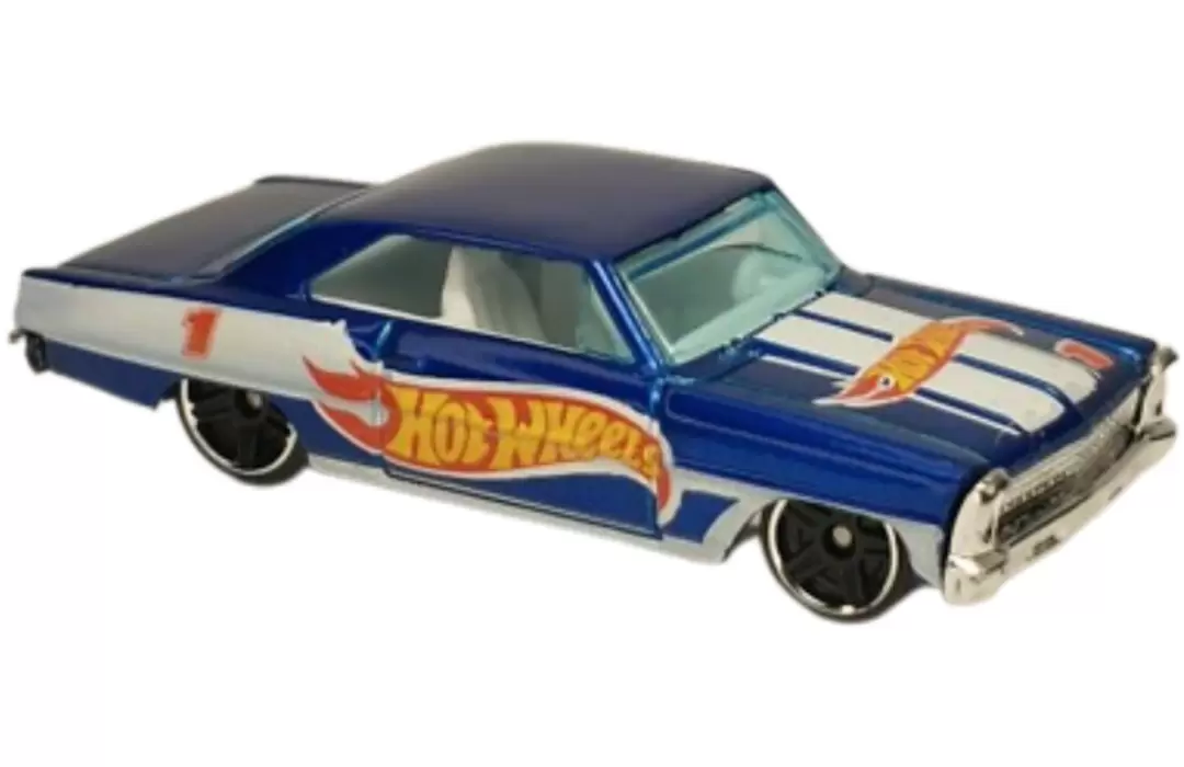 Foto da miniatura Hot Wheels 66 Chevy Nova na cor Azul
