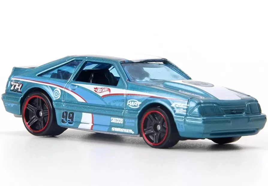 Foto da miniatura Hot Wheels 92 Ford Mustang (TH) na cor Azul