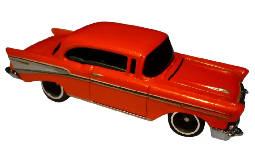 Foto da miniatura Hot Wheels 57 Chevy Bel Air na cor Laranja