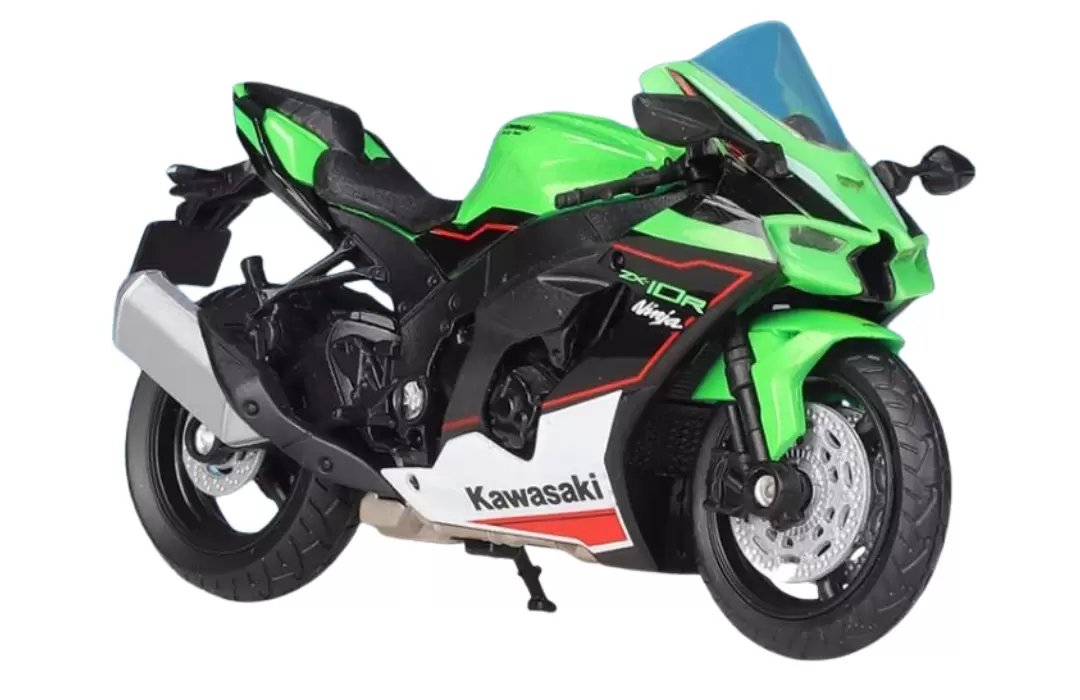 Foto da miniatura Welly Kawasaki Ninja ZX-10R 2021 na cor Verde