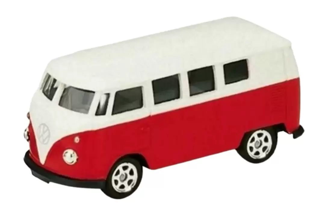 Foto da miniatura Welly Volkswagen Microbus na cor Vermelho